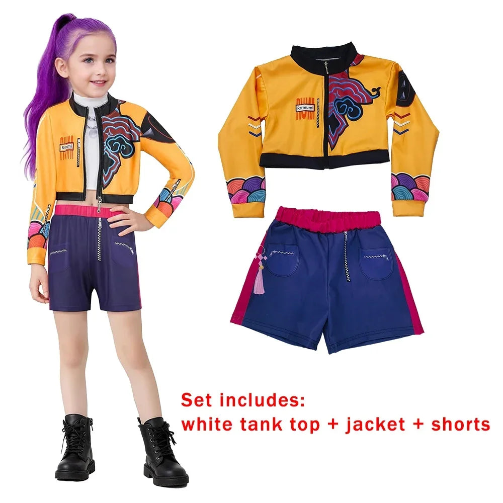 Rumi K-Pop Warrior Costume Set for Kids - Perfect for Cosplay & Fun!
