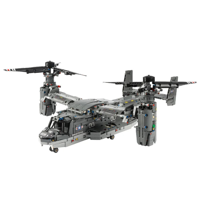 Motorized V-22 Osprey Remote Control Airplane Building Blocks - 1685 PCS