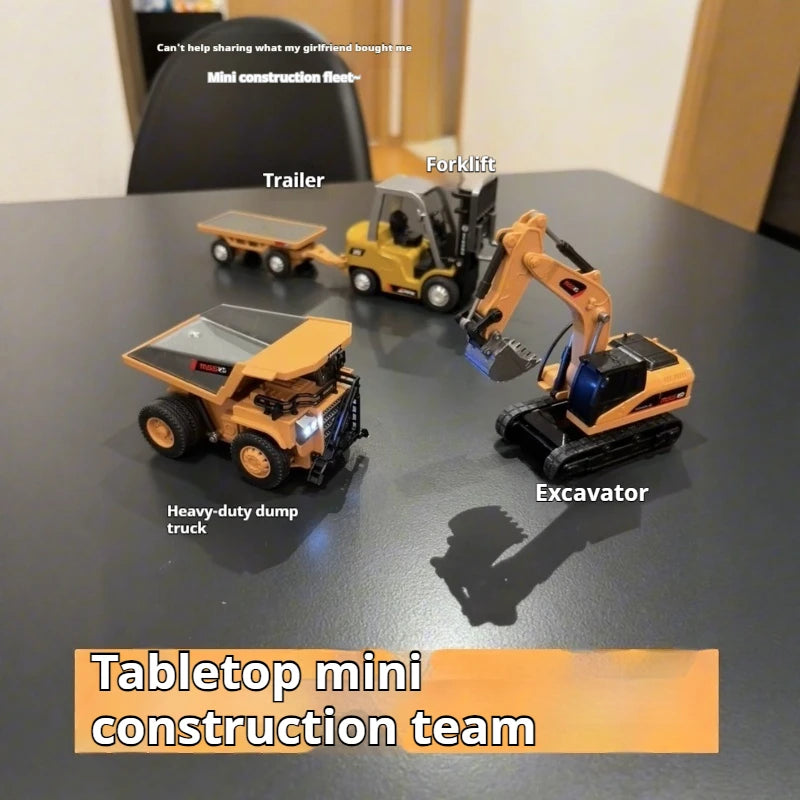1:64 Metal Remote Control Excavator & Truck Set - Heavy-Duty Fun!