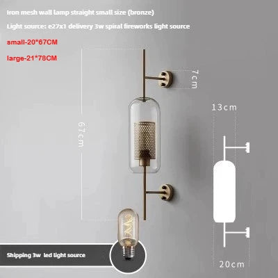 Nordic Minimalist Gold Wall Lamp with LED Glass Ball Design