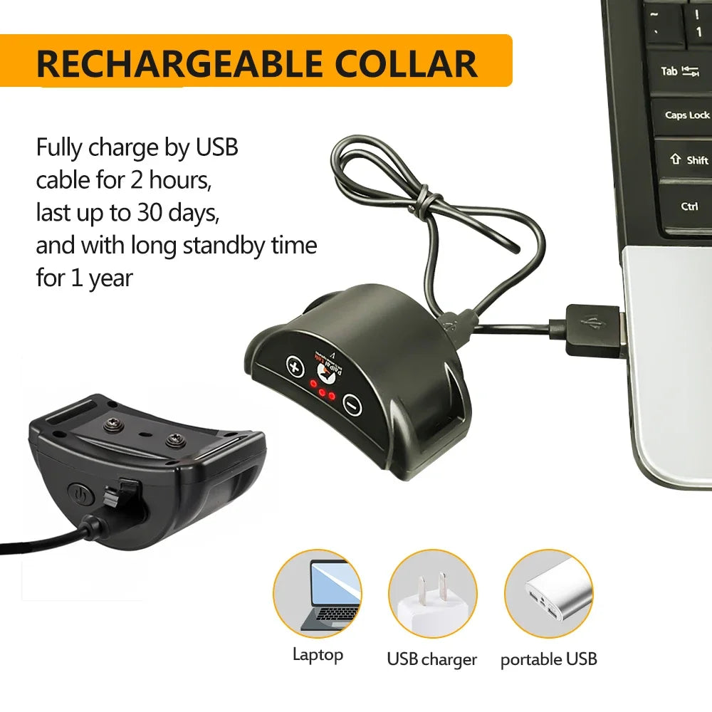 Rechargeable No-Shock Anti-Bark Dog Training Collar - Safe & Effective