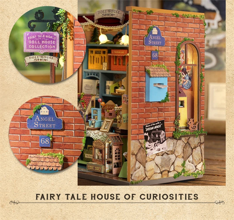 DIY Fairy-Tale Wonderhouse Wooden Miniature Dollhouse Kit with Furniture