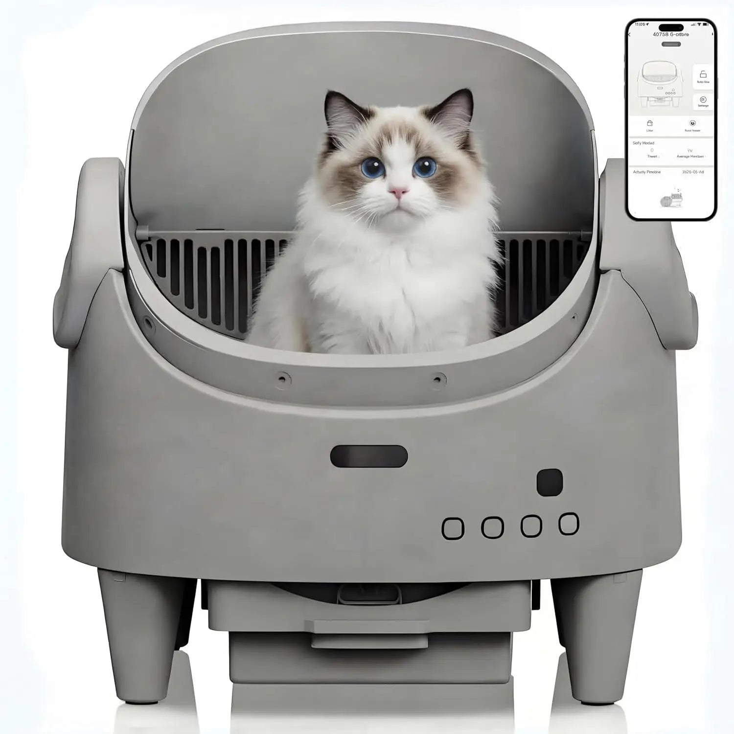 Automatic Self-Cleaning Cat Litter Box with Smart App Control