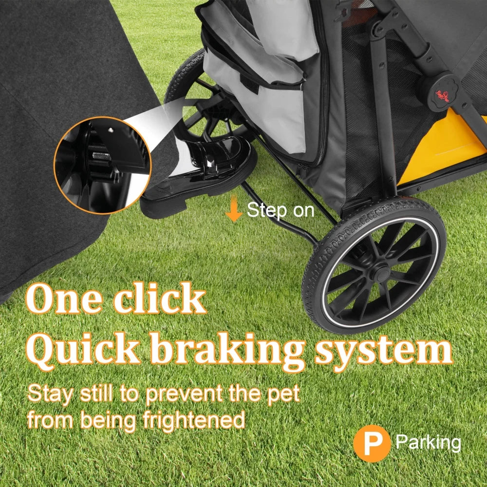 Foldable Dog Stroller - Comfortable Pet Travel Carrier for All Breeds