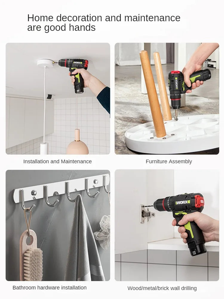WORX WU131X Cordless Impact Drill - 40Nm Brushless Motor, 12V