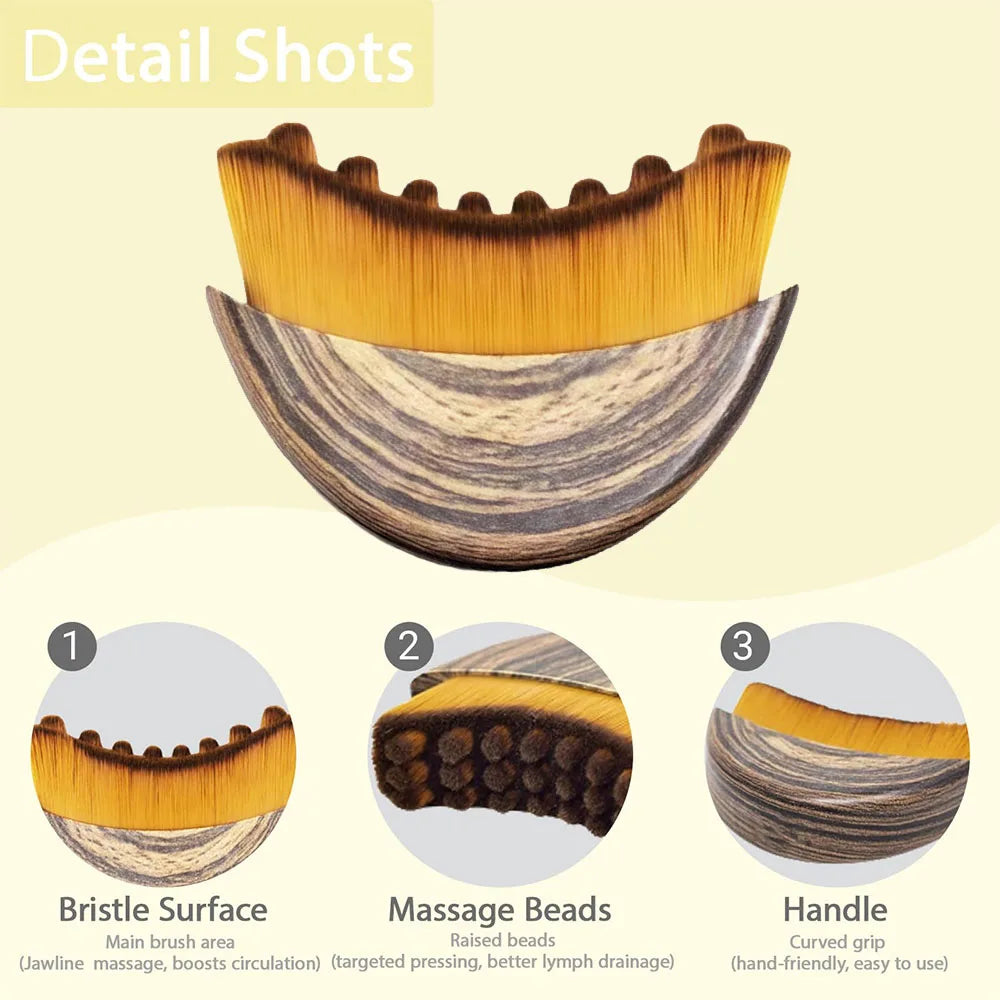 1 PCS Lymphatic Contour Face Brush with Storage Box Lymphatic Drainage Brush for Face Chin & Neck