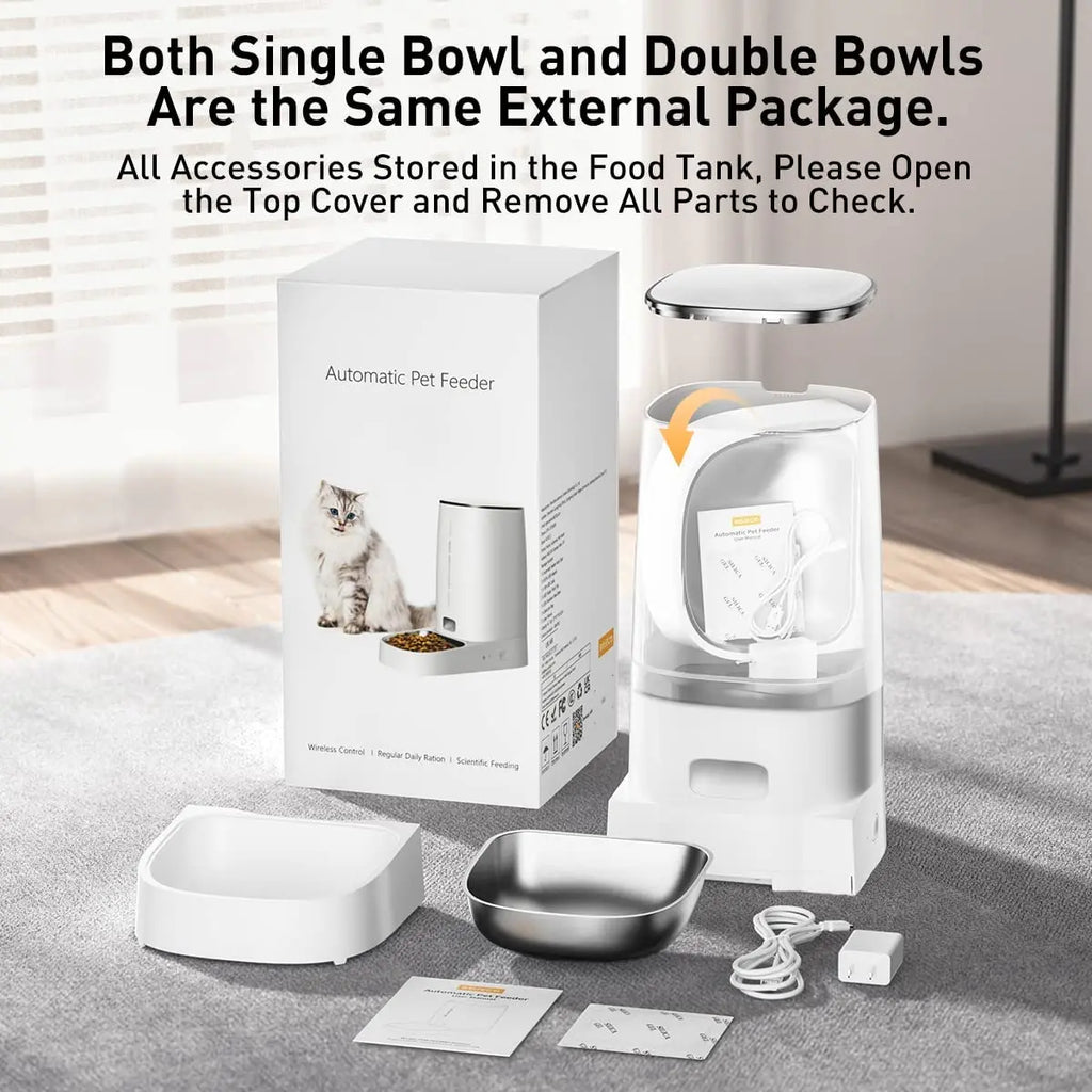 ROJECO Smart WiFi Cat Feeder - Automatic Pet Food Dispenser
