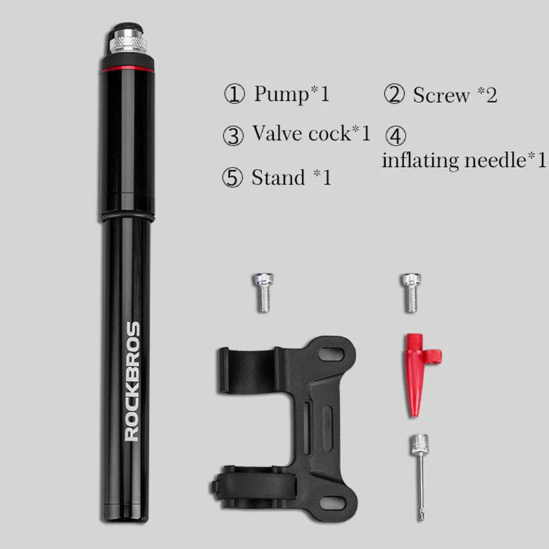 ROCKBROS Mini Bike Pump - High Pressure, 150PSI, Lightweight