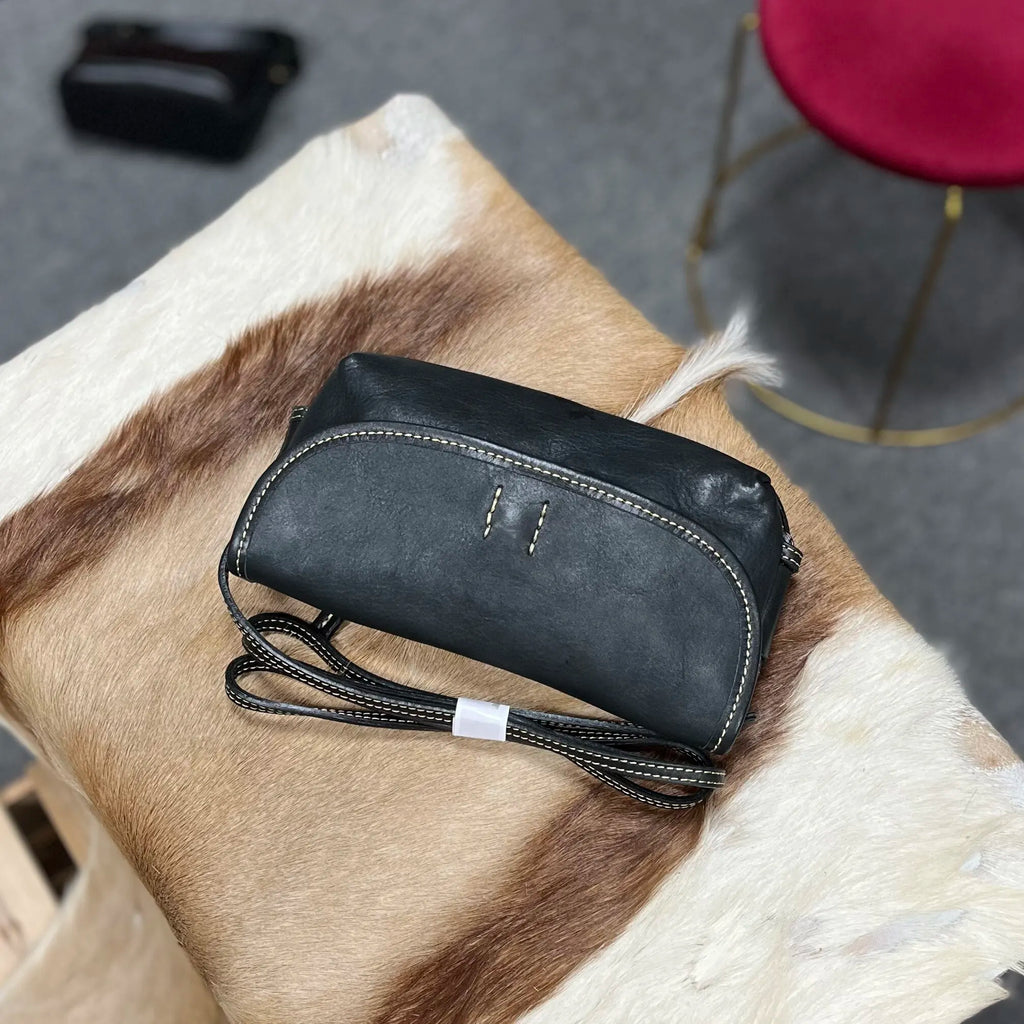 Artistic Mini Leather Shoulder Bag - Durable & Stylish Cell Phone Case