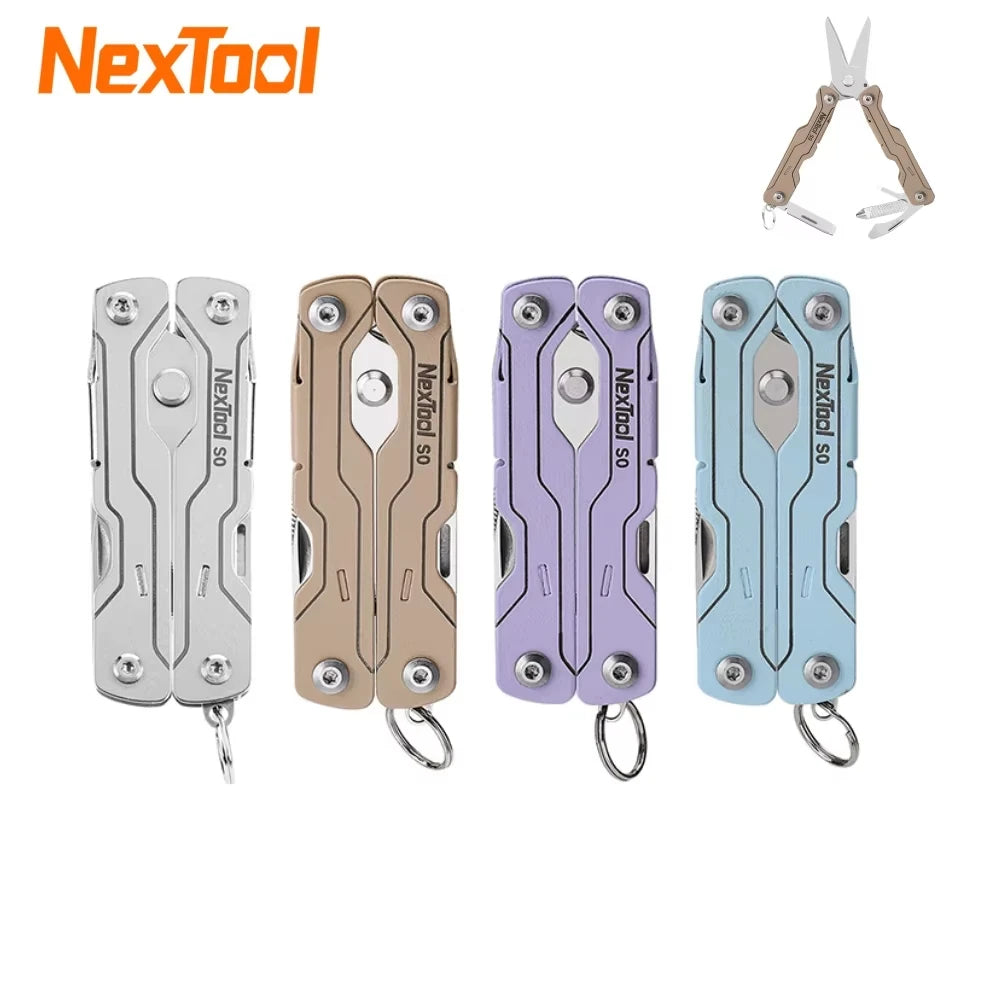 NexTool 8-in-1 Mini Scissors Multitool - Portable EDC Keychain