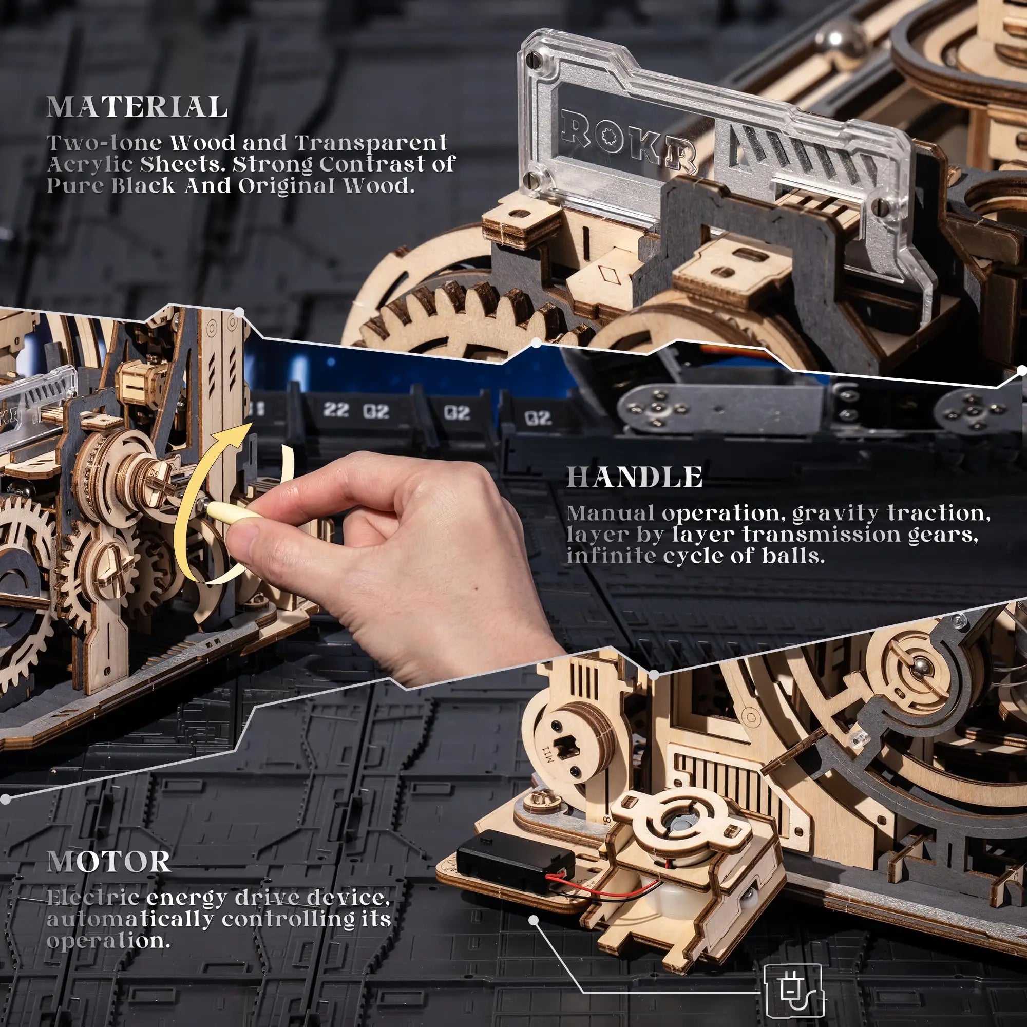 Robotime Marble Spaceport 3D Puzzle -Engaging STEM Toy for Kids