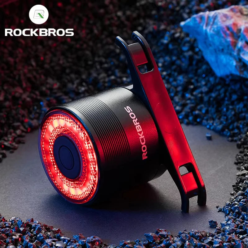 ROCKBROS Smart Brake Bicycle Tail Light - USB Rechargeable & Waterproof