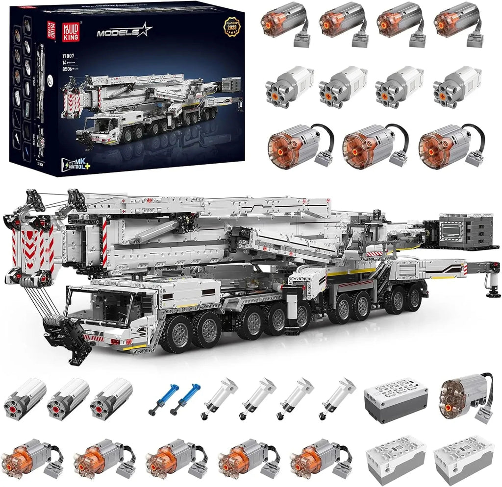 MOULD KING Motorized LTM 11200 Crane Truck Building Kit - 8506 Pcs