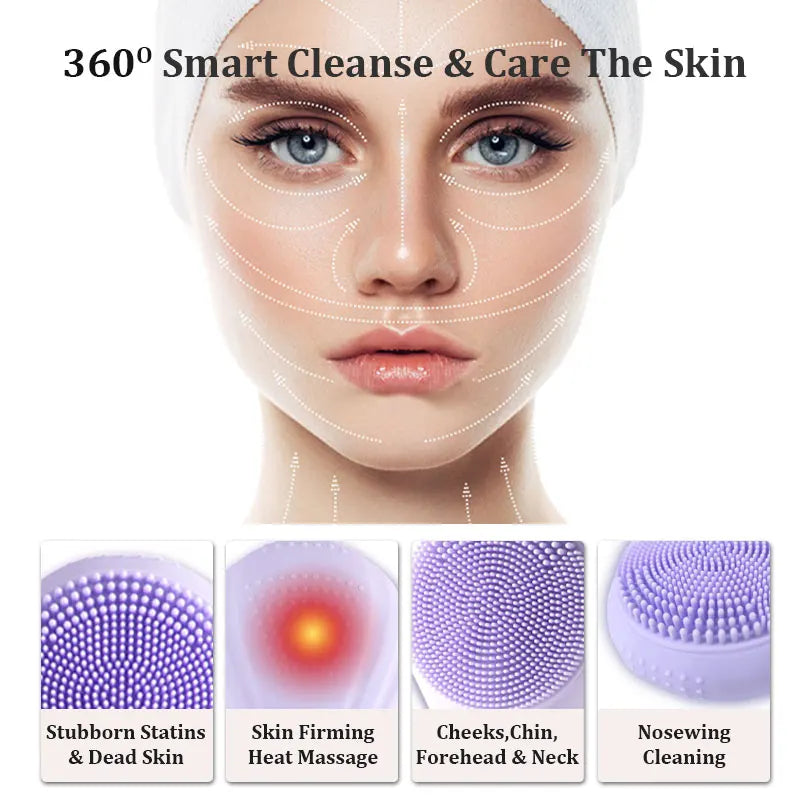 VIMYSHOW Sonic Waterproof Facial Cleansing Brush - Rechargeable & Exfoliating