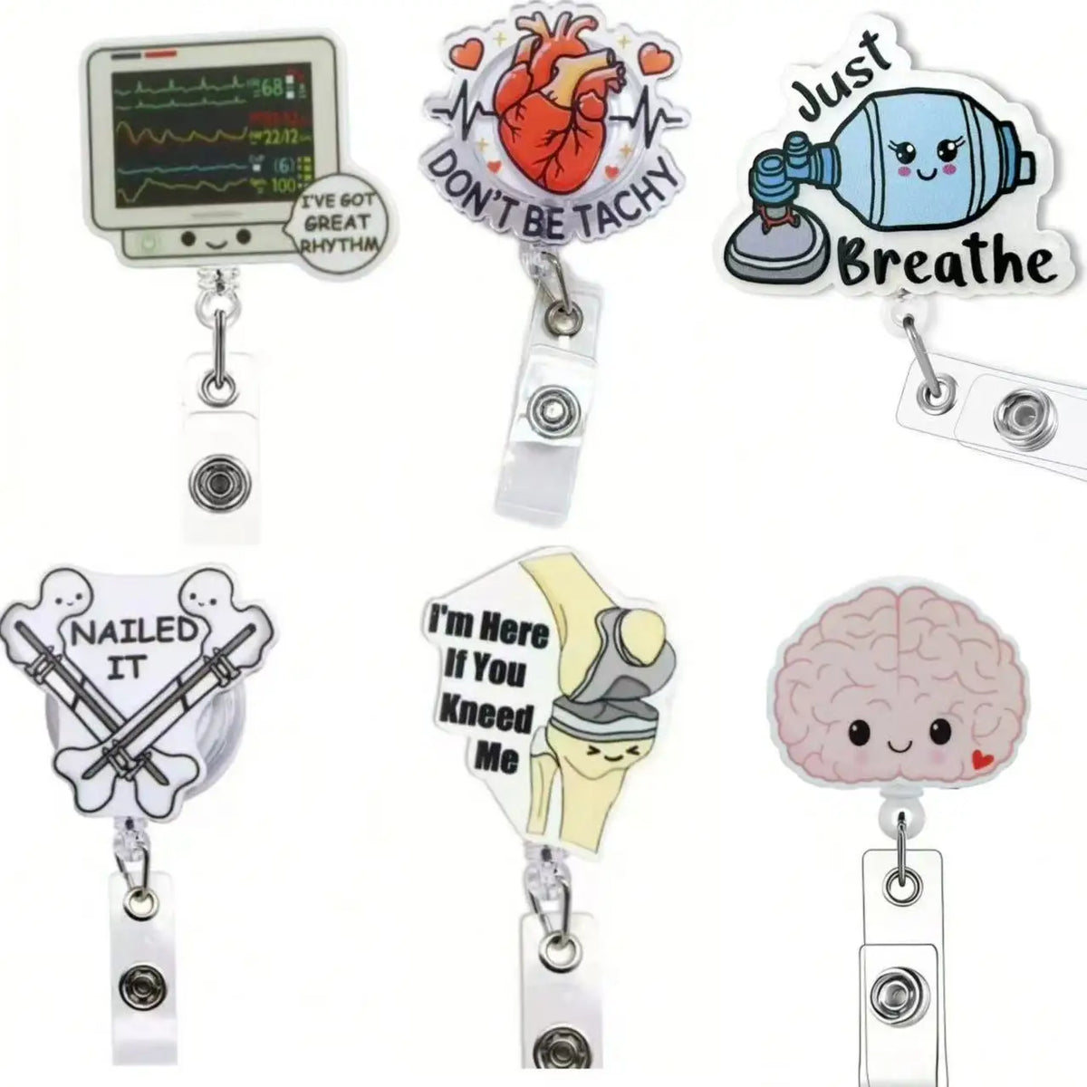 Cute Medical-Themed Retractable Badge Reel for Healthcare Professionals