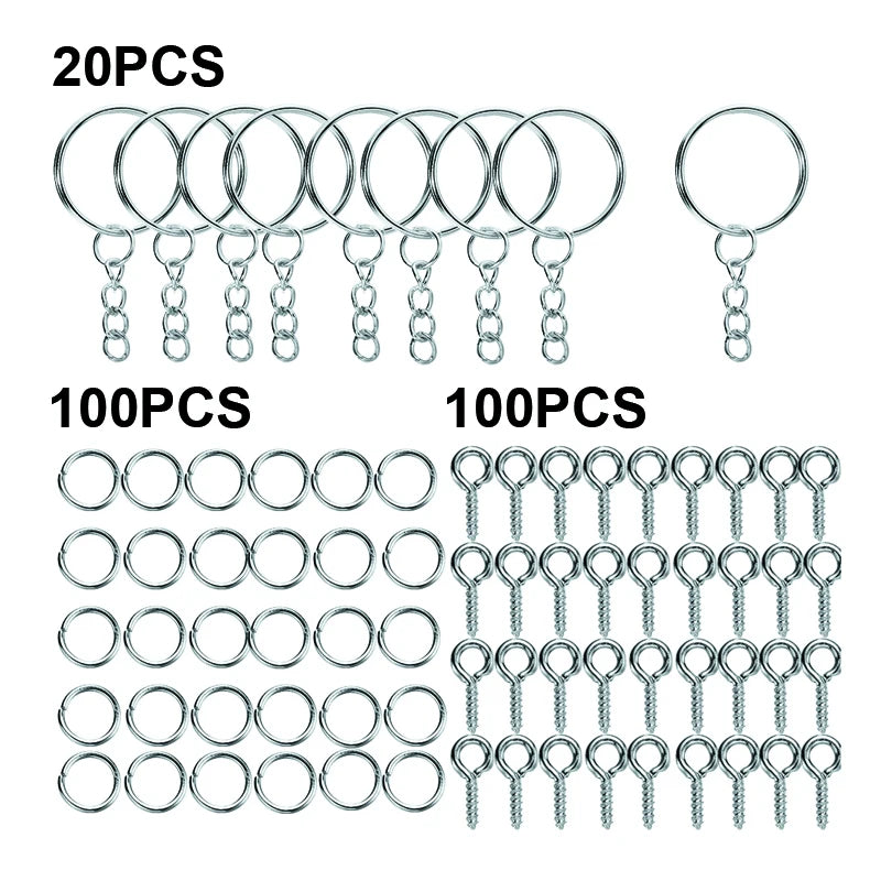 220pcs Keychain Making Supplies Kit - DIY Craft Jewelry Accessories
