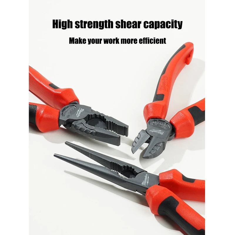 Milwaukee 8-Inch Long Nose Pliers - Heavy-Duty Precision Tools