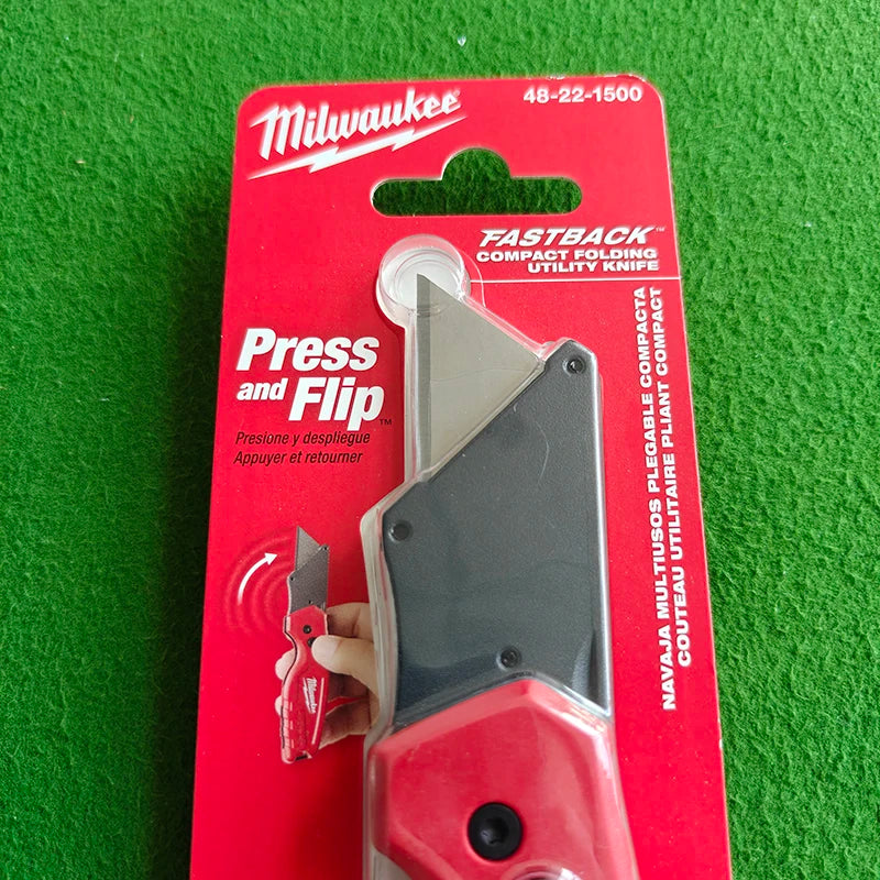 Milwaukee FASTBACK Compact Folding Utility Knife - Press & Flip Design