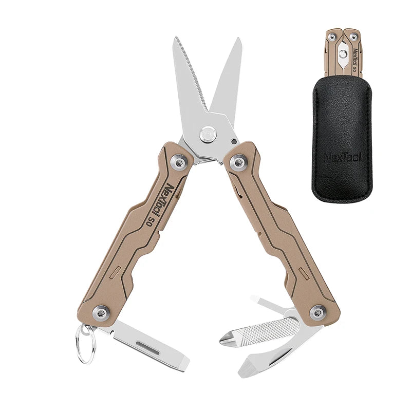 NexTool 8-in-1 Mini Scissors Multitool - Portable EDC Keychain