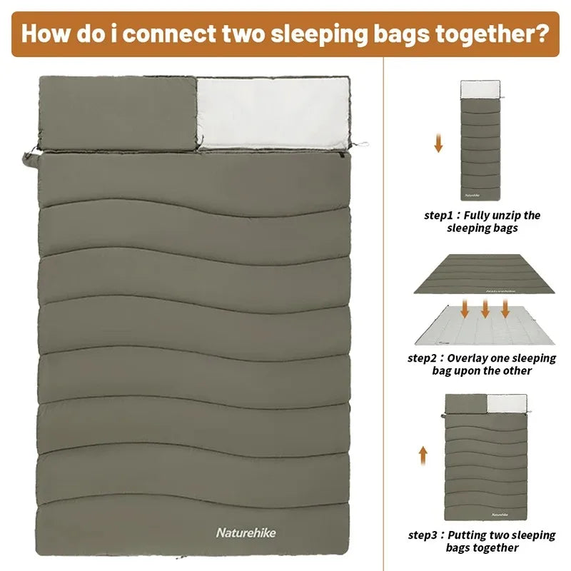 Naturehike Cotton Envelope Sleeping Bag - Portable & Versatile Comfort