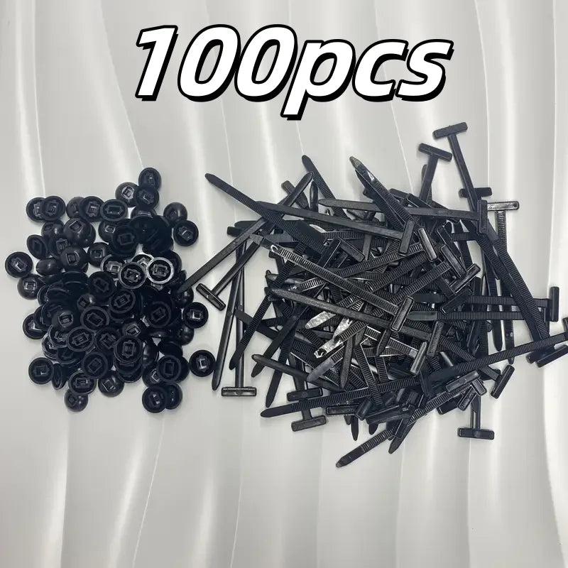 100 Heavy-Duty Self-Locking Nylon Cable Ties - UV-Resistant Fasteners