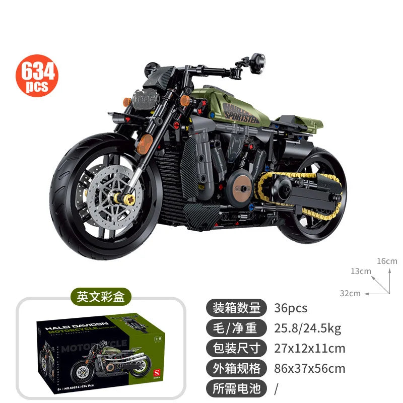 MOULD KING 1:8 Motorcycle Building Block Model Kit - Fun for Kids