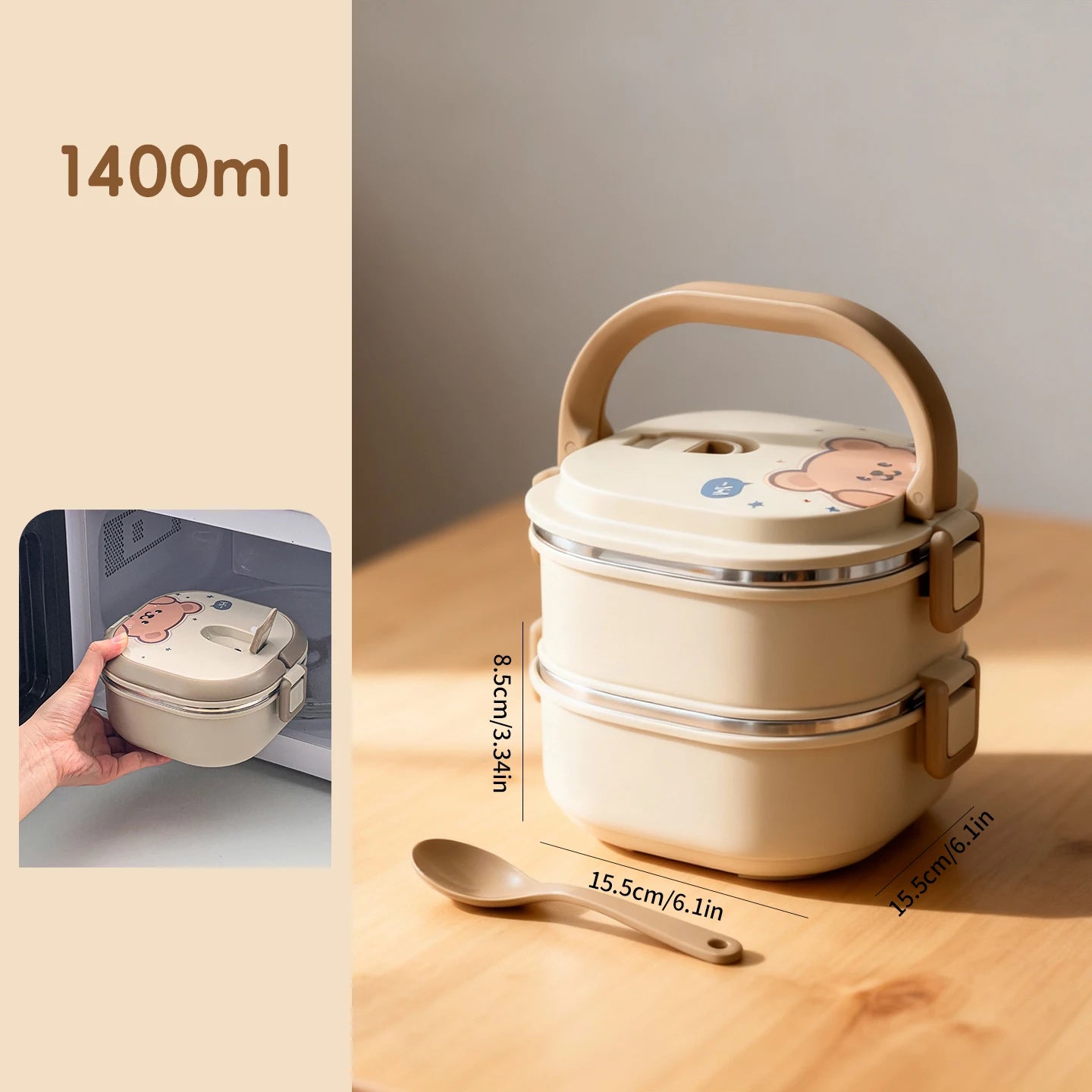 Insulated Bento Lunch Box - Microwave Safe & Leakproof