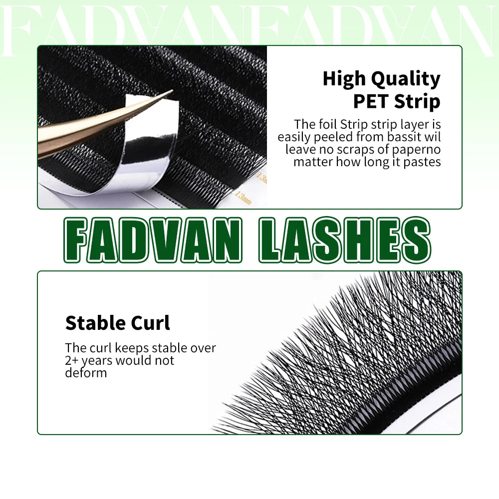 FADVAN 3D/4D/5D W Shaped Eyelash Extensions - Natural Softlight Volume