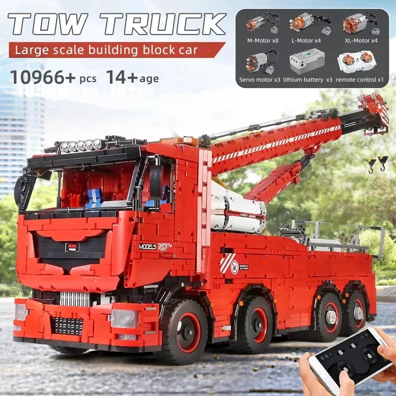 10966PCS Motorized Tow Truck MKII Building Block Set for Kids