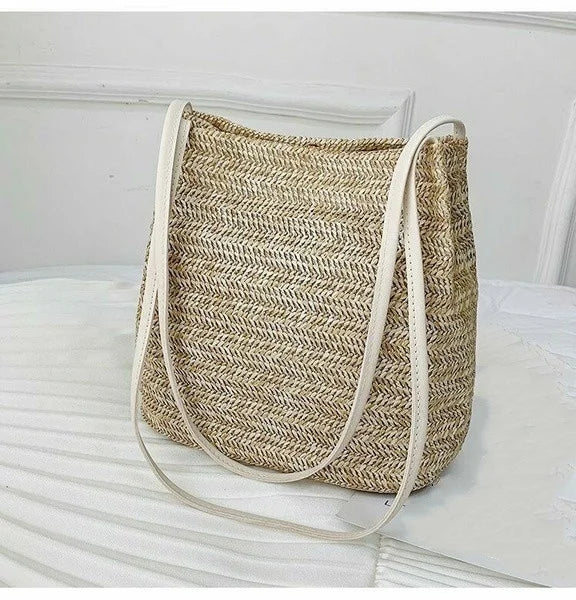 Stylish Women's Woven Straw Beach Handbag - Perfect Summer Tote