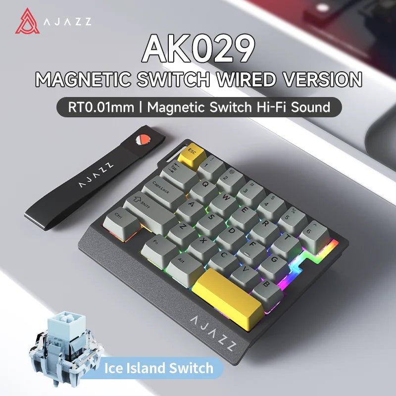 AJAZZ AK029 HE Wired Mini Mechanical Gaming Keyboard - 29 Keys