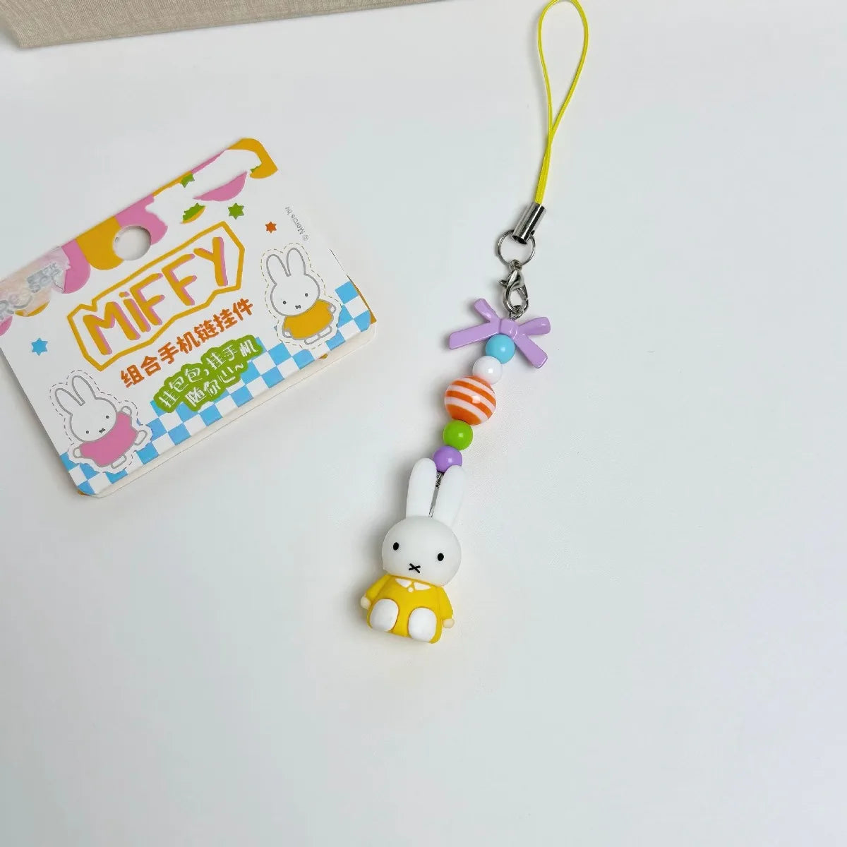 Kawaii Miffy Keychain - Cute Cartoon Rabbit with Bow for Girls