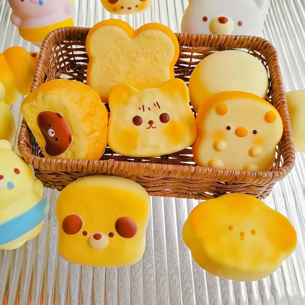 Cute Slow Rebound Bread Squeeze Toy - Stress Relief Fidget Prop