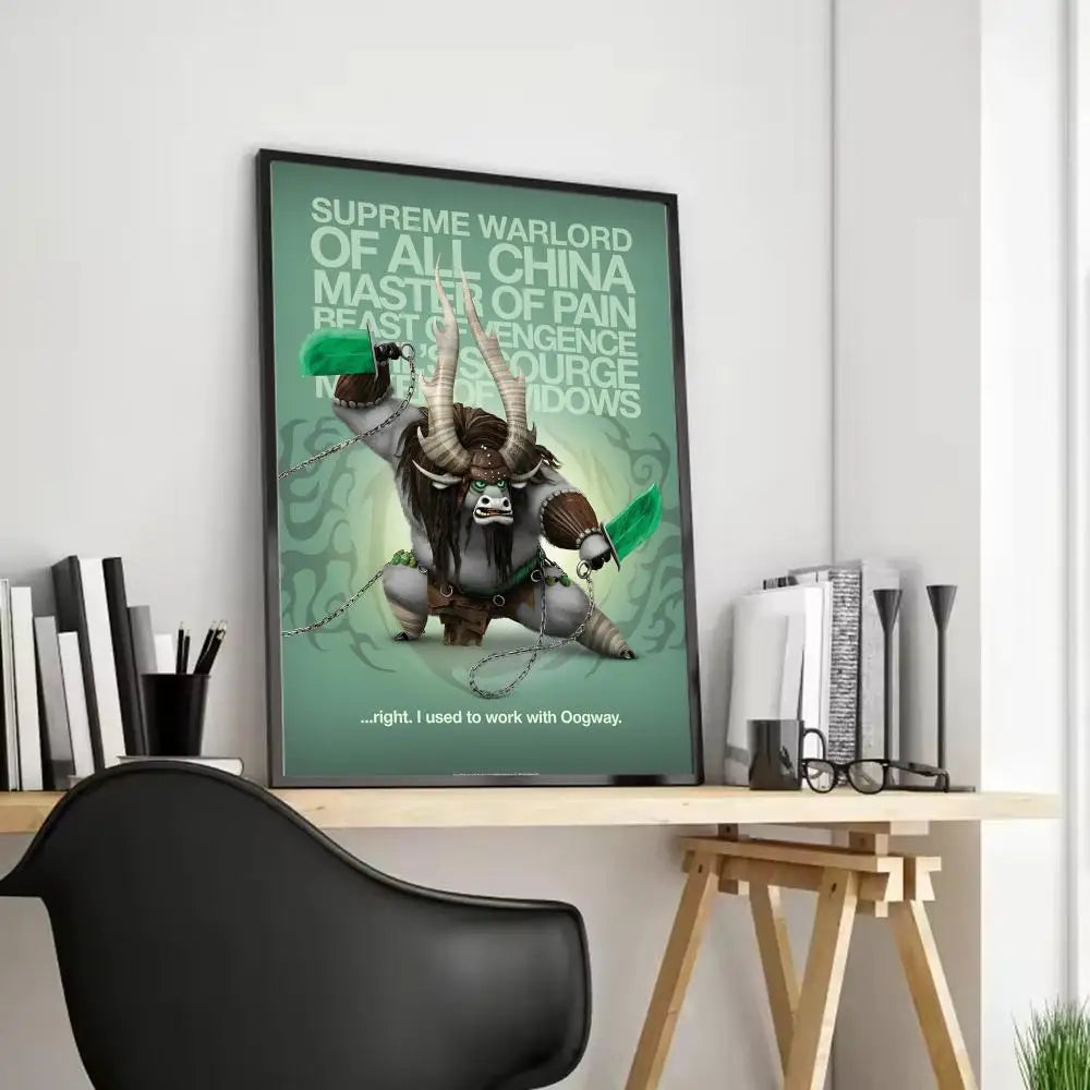 Kung Fu Panda Anime Poster - Waterproof Art for Home & Bar Decor