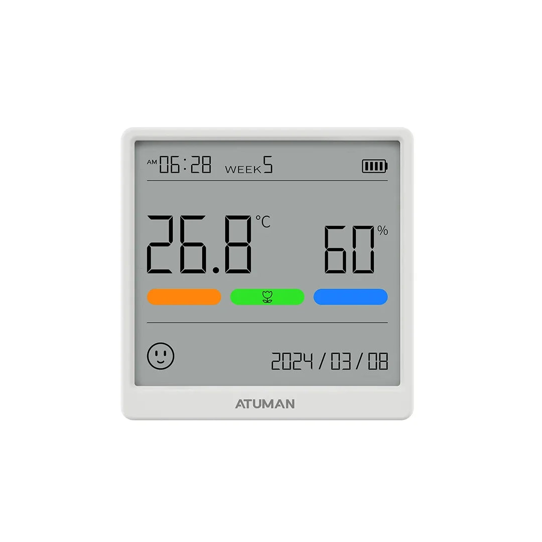 DUKA Digital Temperature & Humidity Meter Indoor Clock - Rechargeable