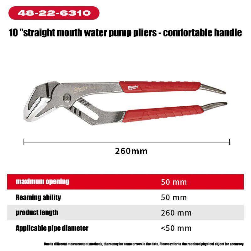 Milwaukee 10" Heavy-Duty Adjustable Water Pump Pliers for Plumbing