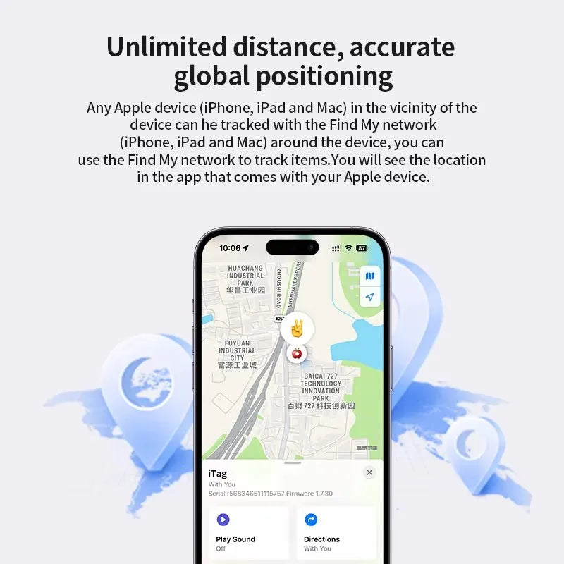 LISM Anti-Lose Tracker for Apple Airtag - Bluetooth Key Finder