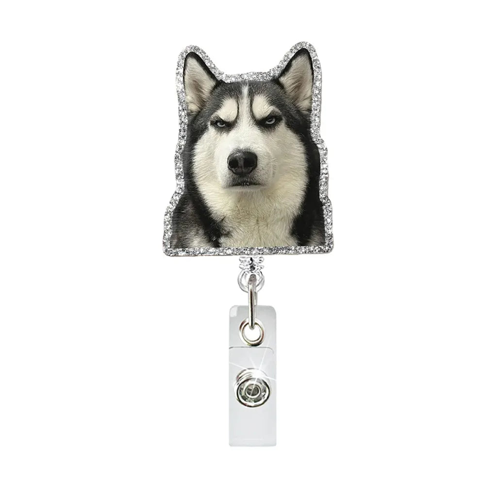 Cute Dog Retractable Badge Holder - Fun & Practical ID Reel