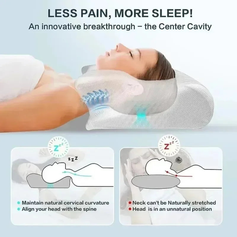 Ergonomic Memory Foam Pillow for Neck Pain Relief & Comfort