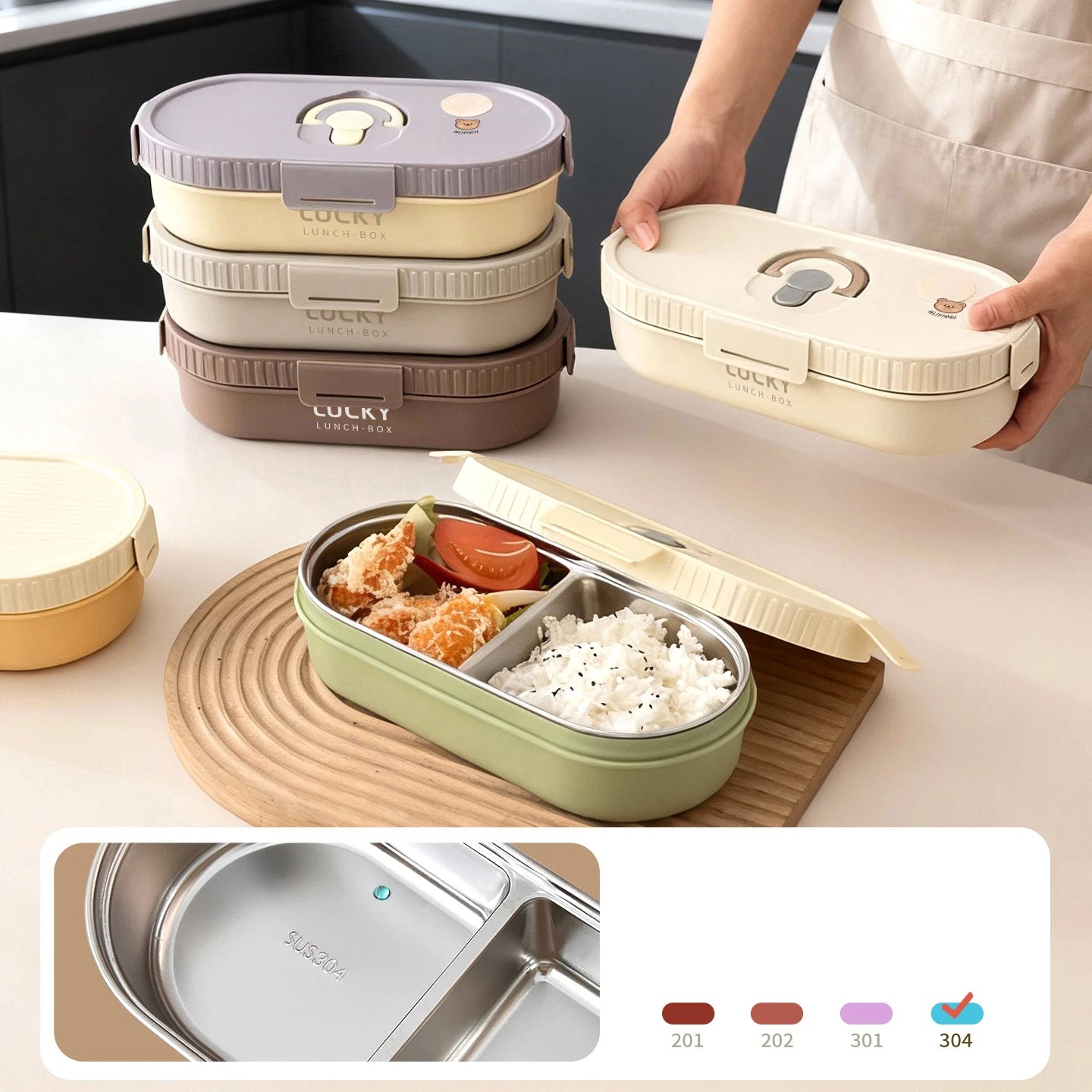 850ML Stainless Steel Thermal Bento Lunch Box - Perfect for Kids