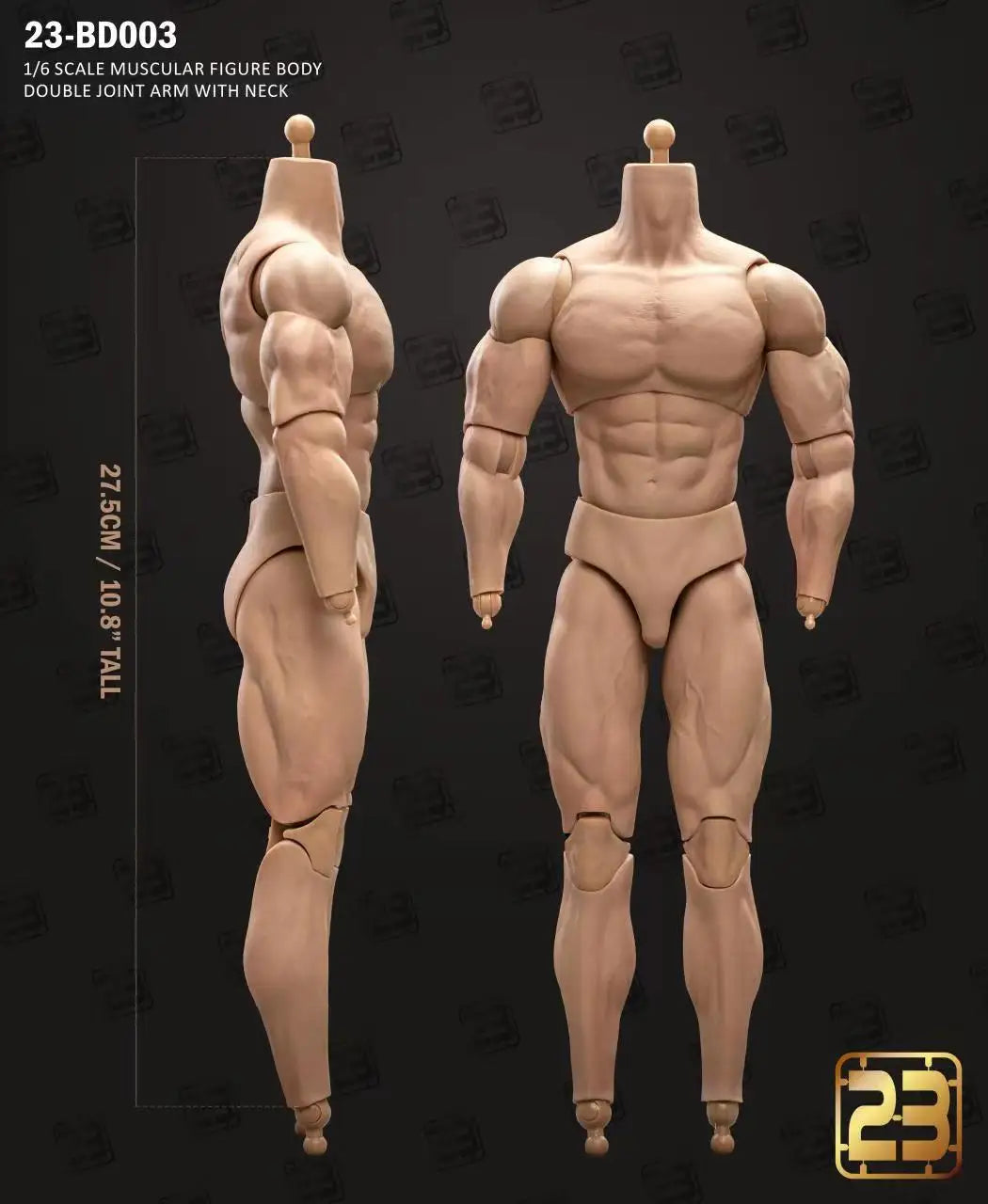 23TOYS 1/6 Muscle Joint Body Action Figure - Strong Soldier Toy