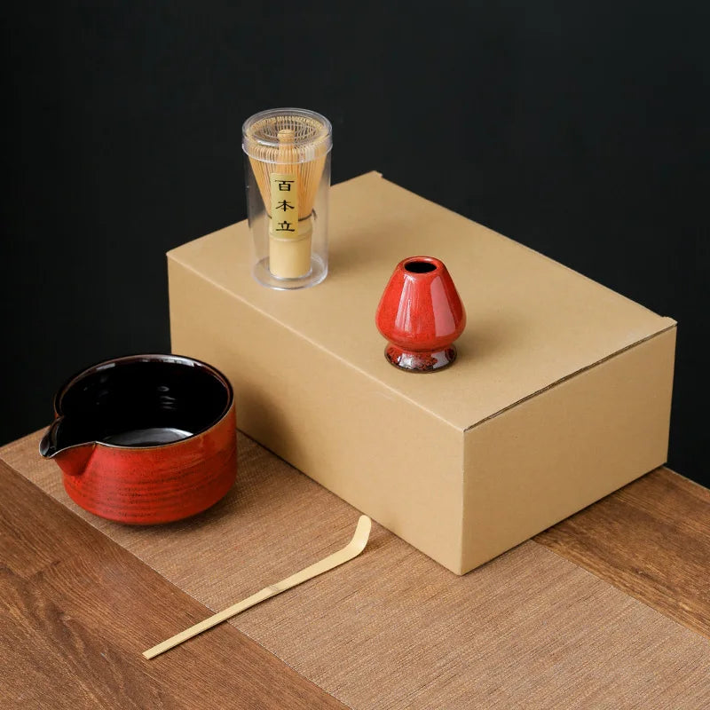 Japanese Matcha Tea Set - 7 or 4 Piece Bamboo Whisk & Bowl