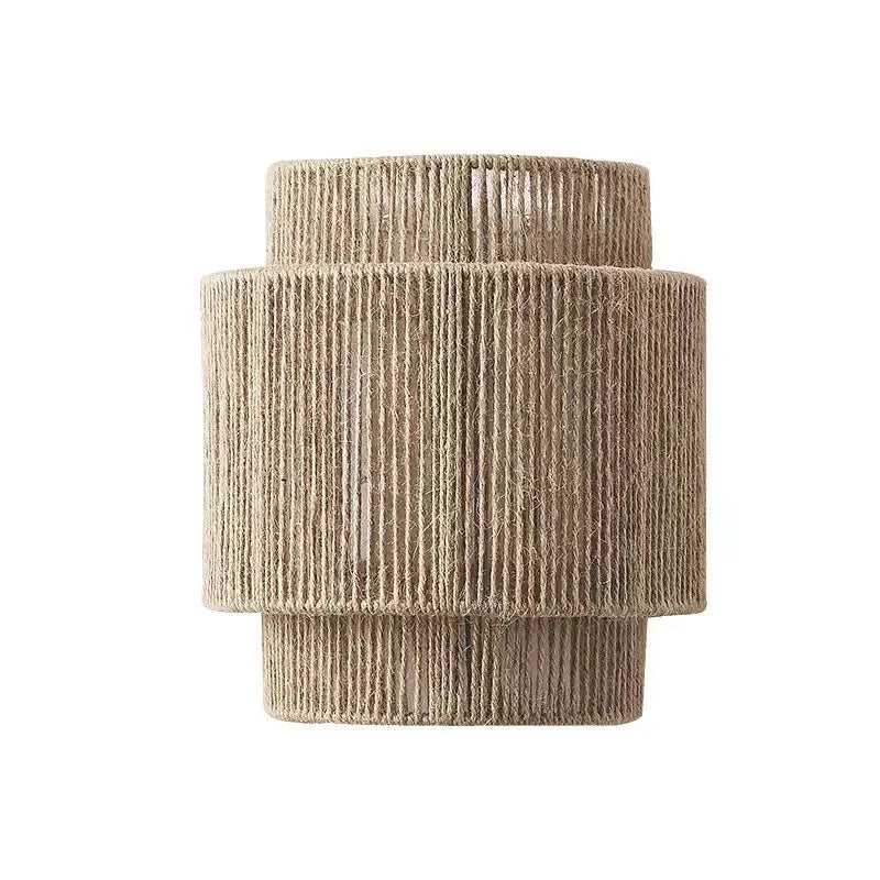 Elegant Japanese Woven Rattan Wall Lamp - E27 Stylish Lighting