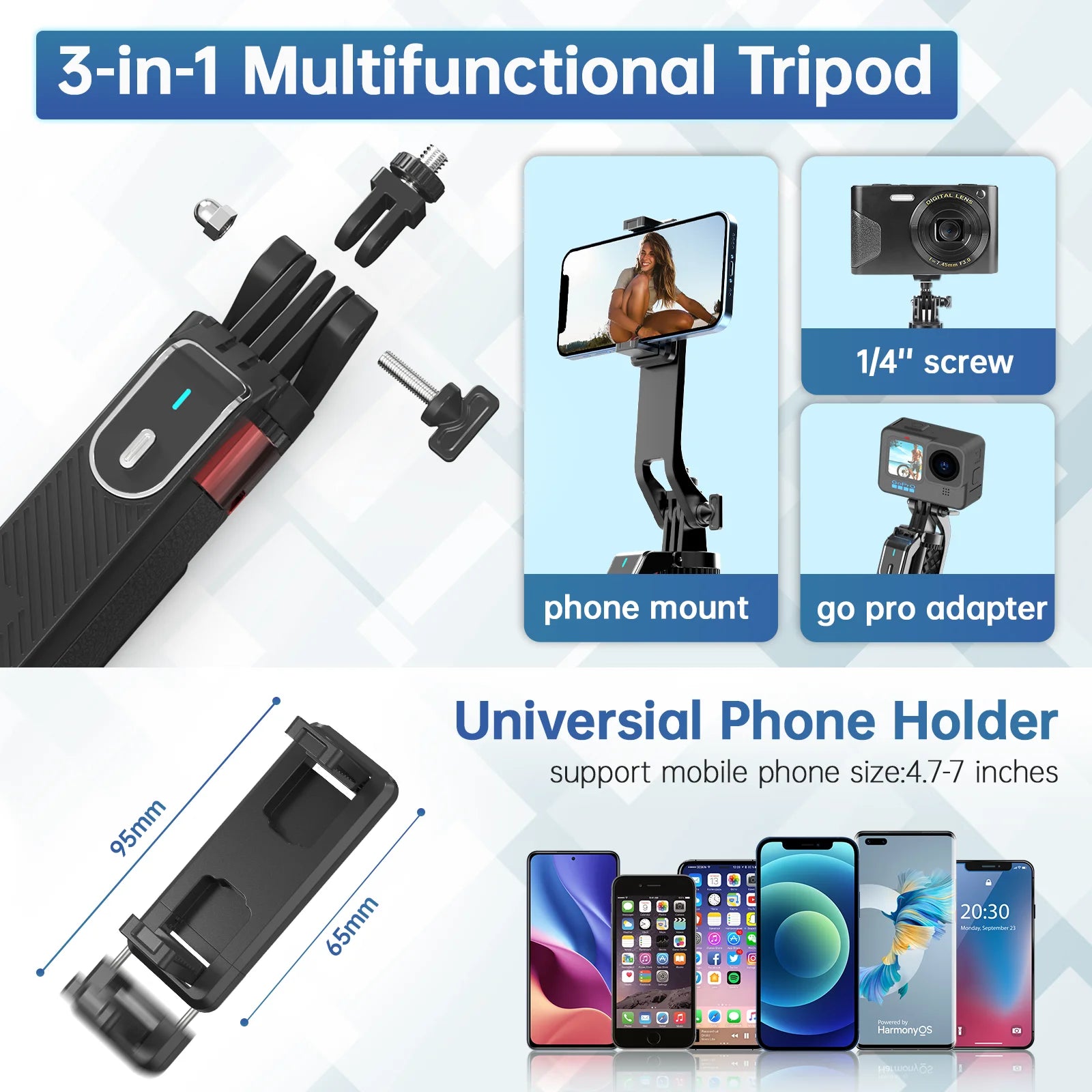Ulanzi MA09 1.8m Selfie Stick Tripod with Remote for Smartphones