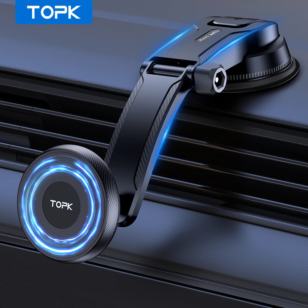 TOPK Magnetic Universal Car Phone Holder - 360° Rotating Mount