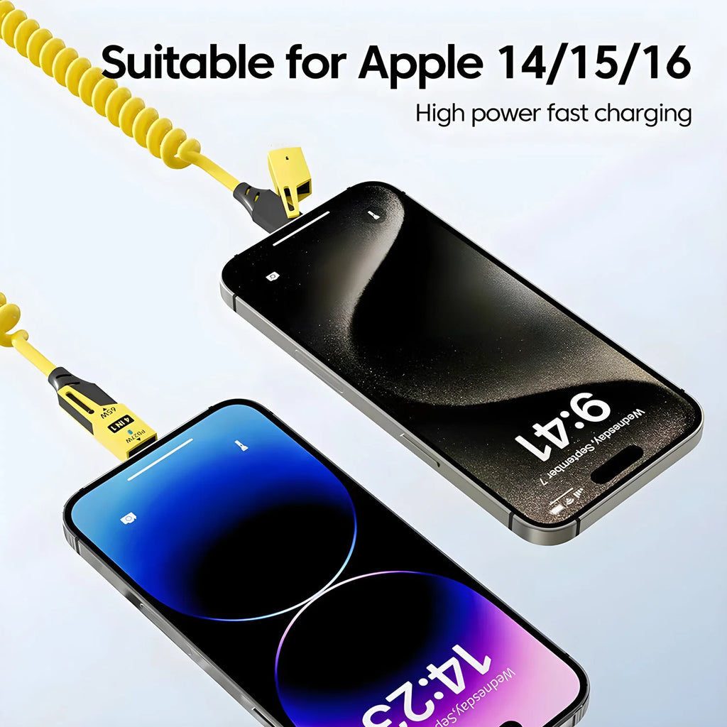 Zinc Alloy 4-in-1 USB-C Fast Charging Cable 65W for iPhone & More