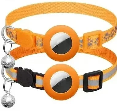 Reflective Cat Collar for Apple Airtag with Safety Buckle & Bell