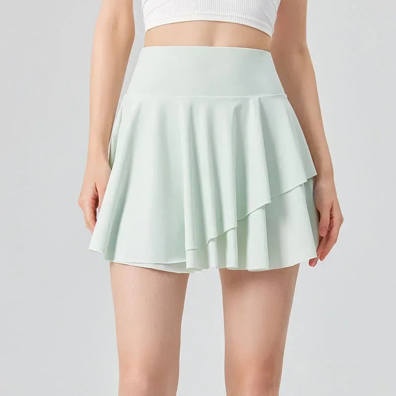 STOWN Women's High-Waisted Pleated Tennis Skirt - Sun Protection & Style