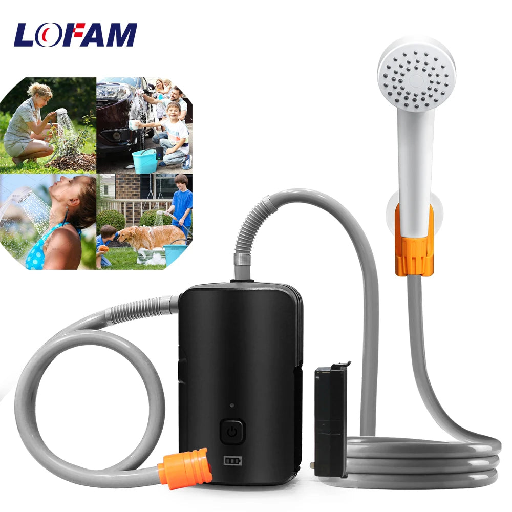 Rechargeable Portable Camping Shower Pump - Waterproof & Versatile