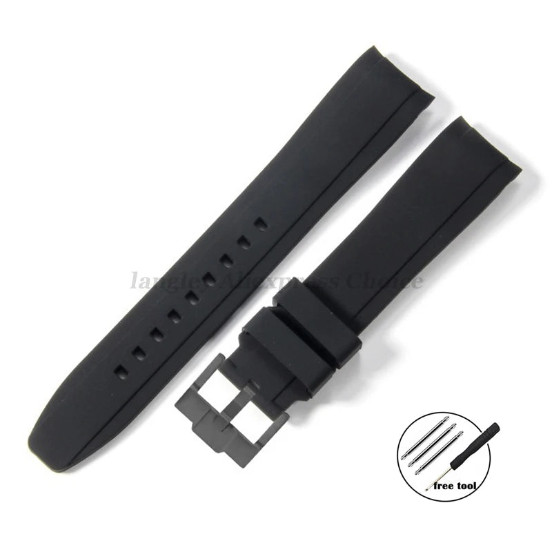 Versatile 20mm & 22mm Soft Rubber Watchband for Most Traditional Watches